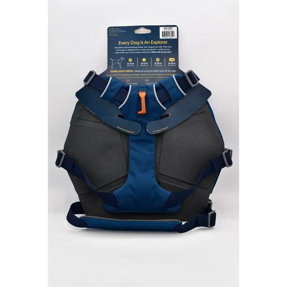 Ruffwear Switchback Dog Back Pack Harness Pockets Reflective Blue Moon S NWT